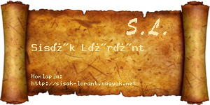 Sisák Lóránt névjegykártya