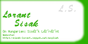 lorant sisak business card